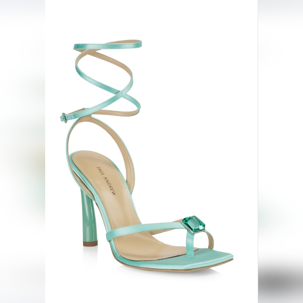 New Aqua Color Heeled Sandal - Picture 2 of 5